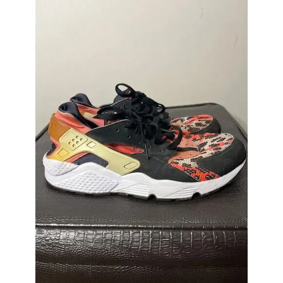 Nike Air Huarache Run PA Black/Light Bone-Hot Lava-White -705008 006 - Picture 2 of 7